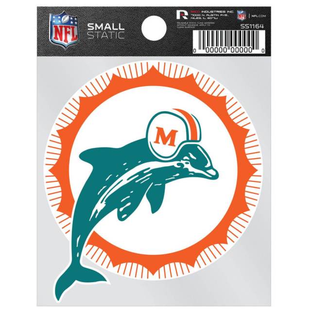 Miami Dolphins Retro Logo - Static Cling at Sticker Shoppe