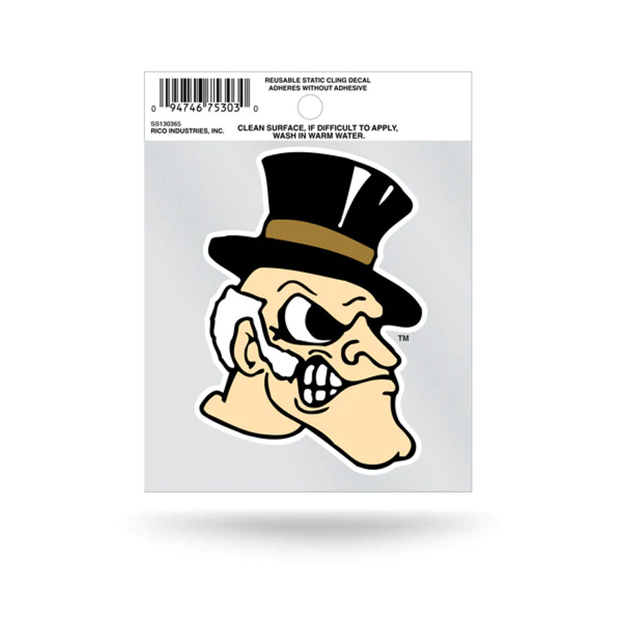 Wake Forest University Demon Deacons Mascot - Static Cling At Sticker 