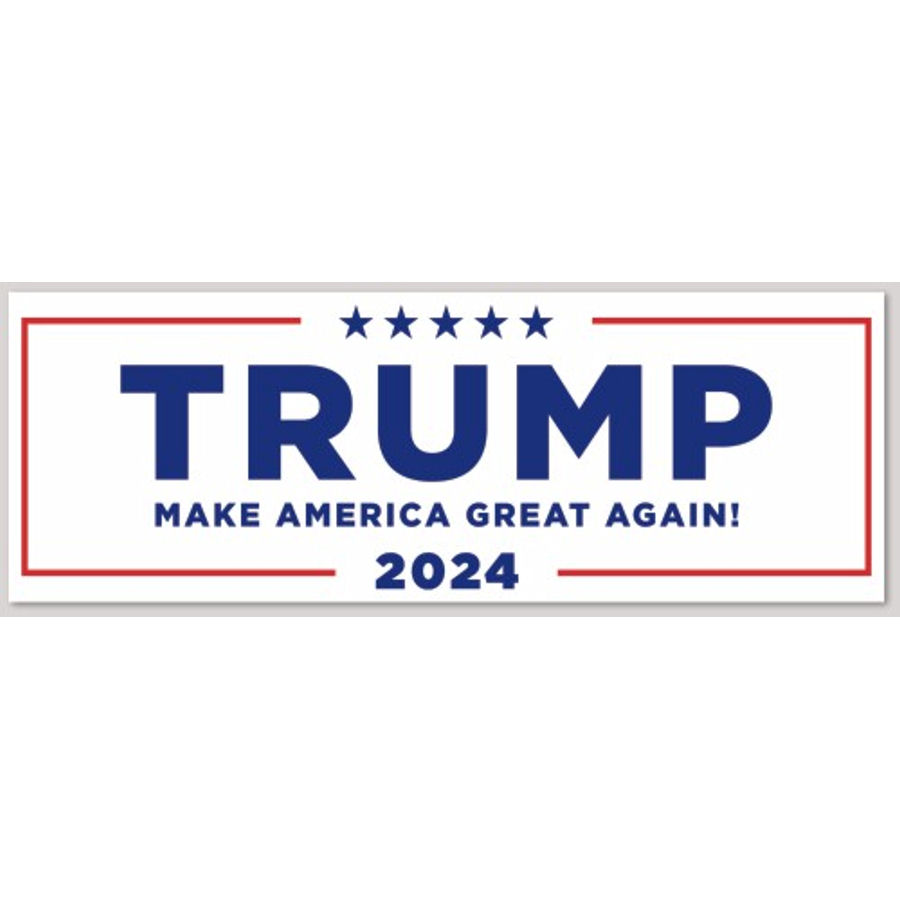 Donald Trump For President 2024 Make America Great Again White - Bumper ...