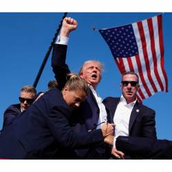Donald Trump 2024 Fist Pump Post Shooting - Bumper Sticker