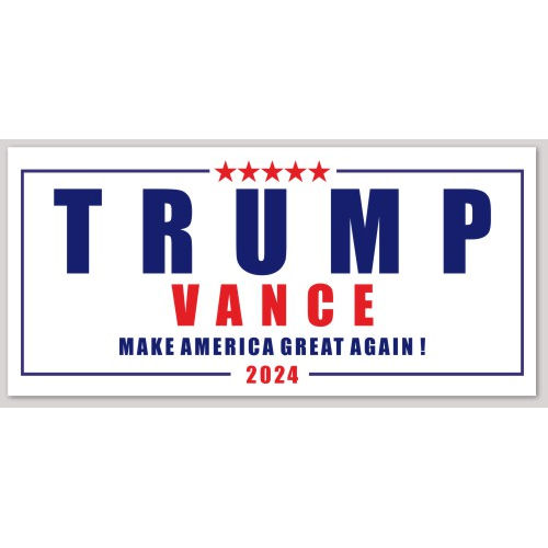 Donald Trump J.D. Vance 2024 White - Bumper Sticker at Sticker Shoppe