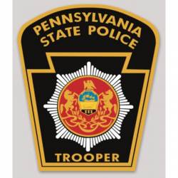 Gold Border Pennsylvania State Police Trooper Logo - Vinyl Sticker