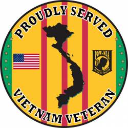 Proudly Served Vietnam Veteram - Vinyl Sticker