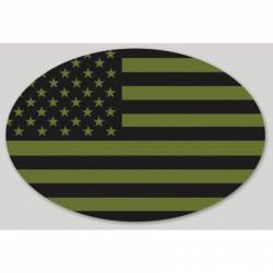 American Flag ACU Army Green AD - Oval Sticker