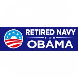 Retired Navy For Obama - Bumper Sticker