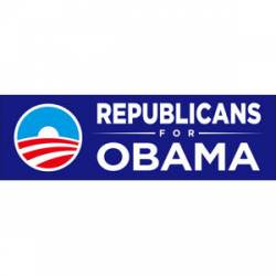 Republicans For Obama - Navy Bumper Sticker