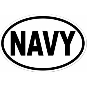 Navy - Oval Sticker at Sticker Shoppe