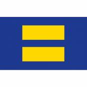 Human Rights Equality Equal Rights Logo - Blue Rectangle Sticker