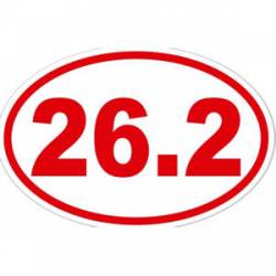 26.2 Marathon Running - Red Oval Sticker