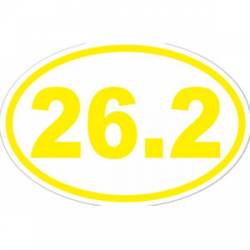 26.2 Marathon Running - Yellow Oval Sticker