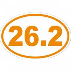 26.2 Marathon Running - Orange Oval Sticker
