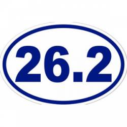 26.2 Marathon Running - Blue Oval Sticker