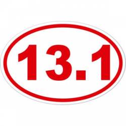 13.1 Half Marathon Running - Red Oval Sticker