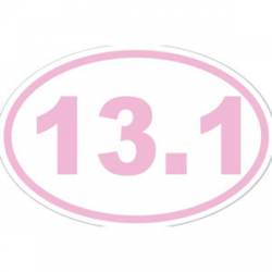 13.1 Half Marathon Running - Pink Oval Sticker