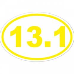 13.1 Half Marathon Running - Yellow Oval Sticker