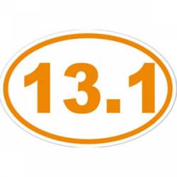 13.1 Half Marathon Running - Orange Oval Sticker