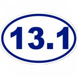 13.1 Half Marathon Running - Blue Oval Sticker