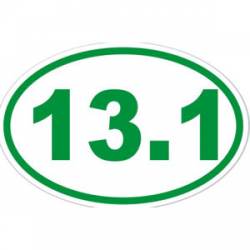 13.1 Half Marathon Running - Green Oval Sticker