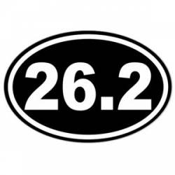 26.2 Marathon Running - Black Background Oval Sticker