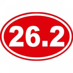 26.2 Marathon Running - Red Background Oval Sticker