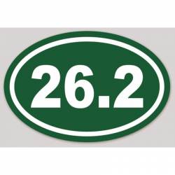 26.2 Marathon Running - Dark Green Background Oval Sticker