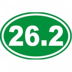 26.2 Marathon Running - Green Background Oval Sticker