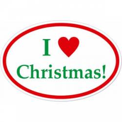 I Love Christmas - Oval Sticker