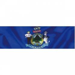 Maine Wavy Flag - Bumper Sticker