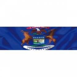 Michigan Wavy Flag - Bumper Sticker
