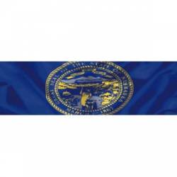 Nebraska Wavy Flag - Bumper Sticker