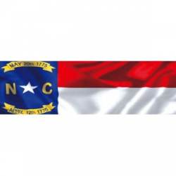 North Carolina Wavy Flag - Bumper Sticker
