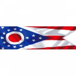 Ohio Wavy Flag - Bumper Sticker