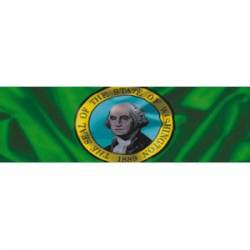 Washington Wavy Flag - Bumper Sticker