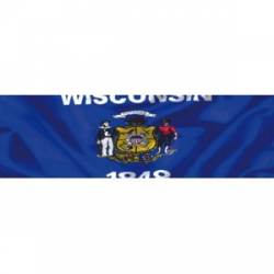 Wisconsin Wavy Flag - Bumper Sticker