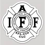 White & Black Maltese Cross IAFF International Association Firefighters - Vinyl Sticker