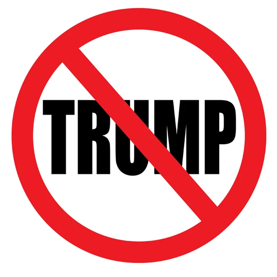 Anti Donald Trump Red Slash - Circle Sticker at Sticker Shoppe