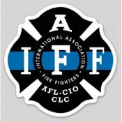 Thin Blue Line Black IAFF International Association Firefighters - Vinyl Sticker