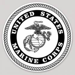 United States Marine Corps Seal Black & White - Vinyl Sticker