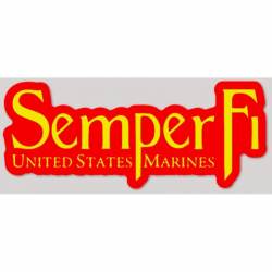 Semper Fi United States Marines Script - Vinyl Sticker