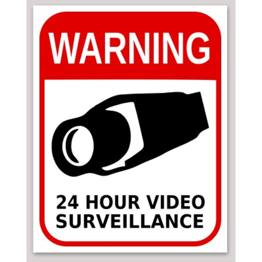 Warning 24 Hour Video surveilSance - Vinyl Sticker at Sticker Shoppe