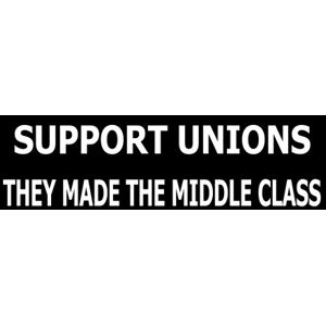 Support The Unions - Bumper Sticker