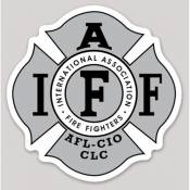 Light Gray Grey IAFF International Association Firefighters - Vinyl Sticker