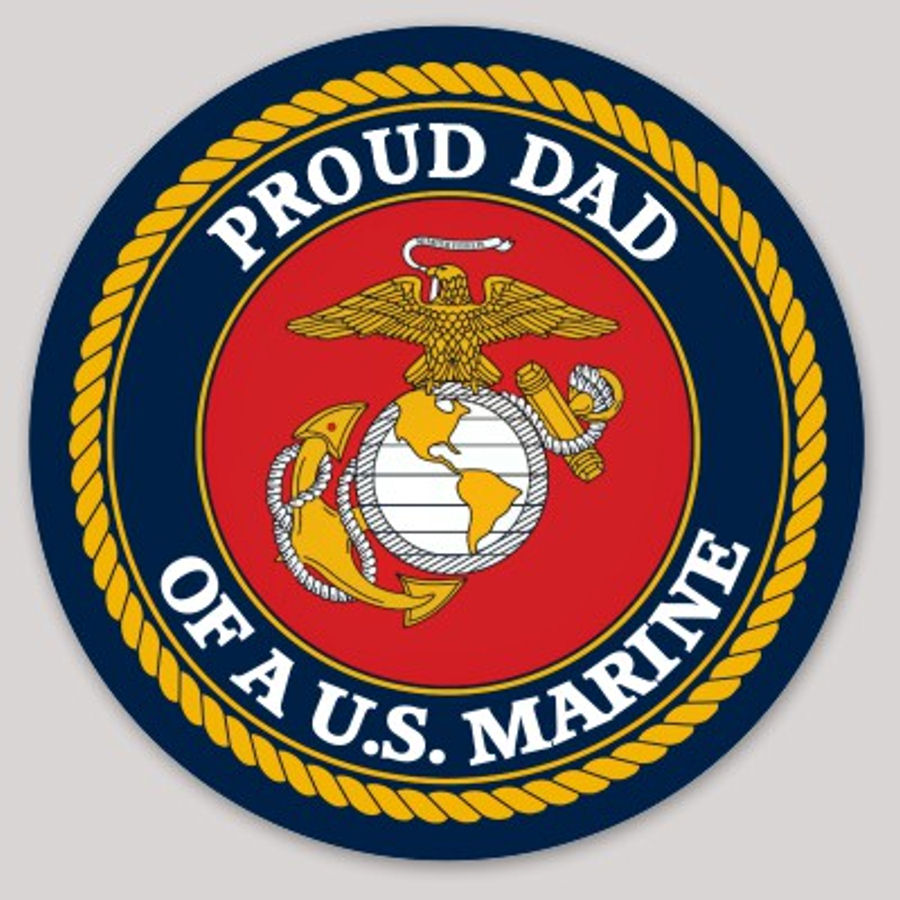 Proud Dad Of A U.S. Marine - Vinyl Sticker at Sticker Shoppe