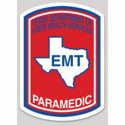 Texas EMT Paramedic Blue Outline - Vinyl Sticker
