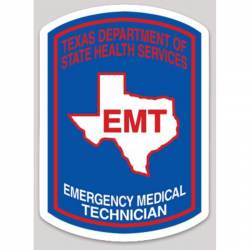 Texas EMT Emergency Medical Technician Blue Outline - Vinyl Sticker