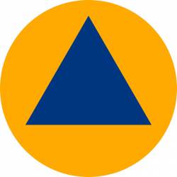 International Civil Defense Blue Triangle Logo - Vinyl Sticker