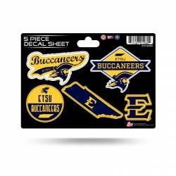 East Tennessee State University Buccaneers - 5 Piece Sticker Sheet