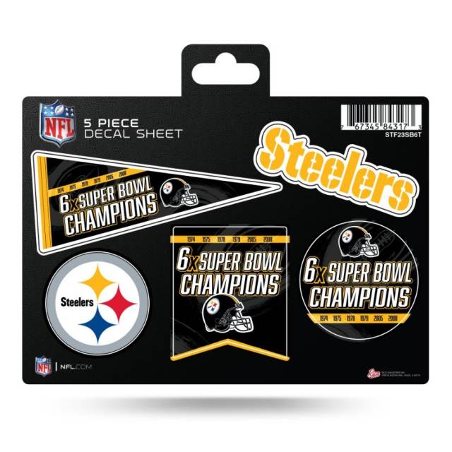 Pittsburgh Steelers 6 Time Super Bowl Champions - 8x8 Full Color Die Cut  Decal