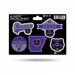 University Of Central Arkansas Bears - 5 Piece Sticker Sheet