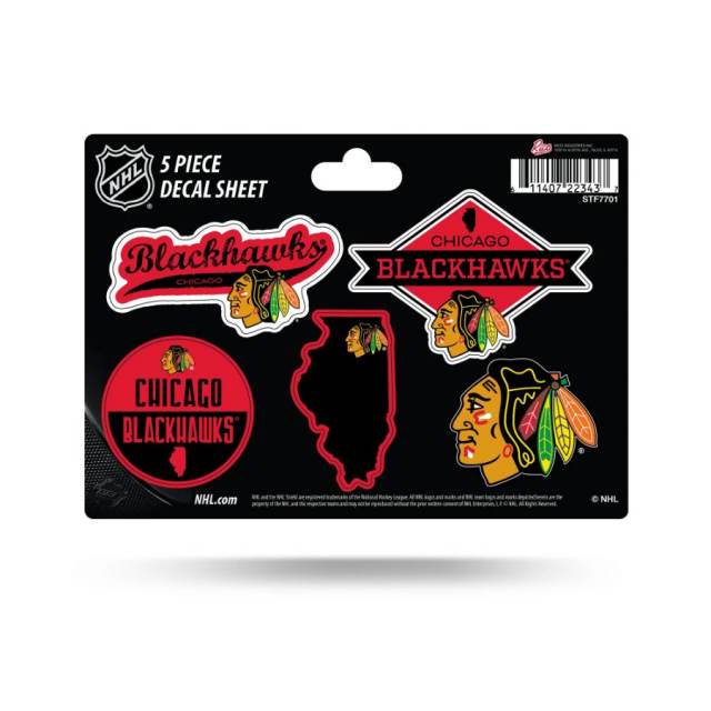 Chicago Blackhawks 6 Time Stanley Cup Champions - 5 Piece Sticker Sheet